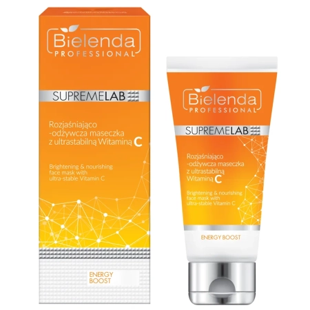 Bielenda Professional - Supremelab - Energy Boost - Brightening&Nourishing Face Maska s Ultra-Stable Vitamín C - Rozjasňujúca a vyživujúca maska ​​s vysoko stabilným vitamínom C - 70 ml