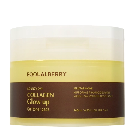 EQQUALBERRY - Collagen Glow Up Gel Toner Pad - Rozjasňujúce tampóny na tvár - 60ks/140ml