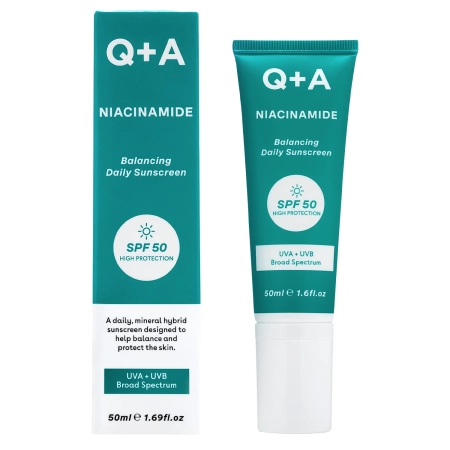 Q+A - Niacinamide SPF50 Balancing Facial Sunscreen - Vyrovnávajúci krém na tvár s niacínamidom a SPF50 - 50ml