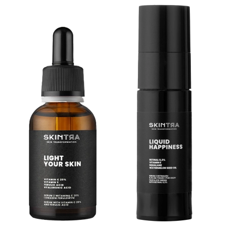 SkinTra - Sada Anti-Aging Glow Set - Retinalové sérum 30 ml + Rozjasňujúce sérum 30 ml