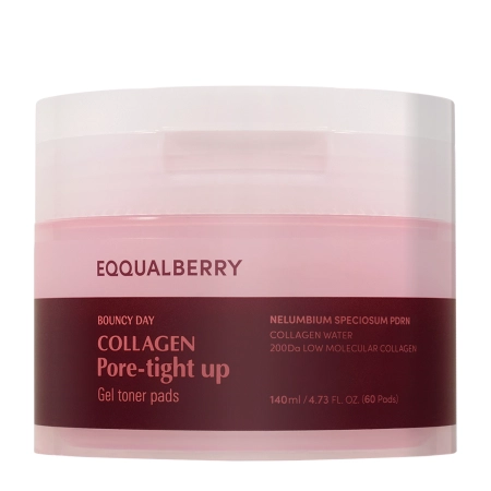 EQQUALBERRY - Collagen Pore Tight Up Gel Toner Pad - Pleťové tampóny pre stiahnutie pórov - 60 ks /140 ml