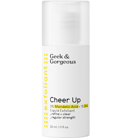 Geek & Gorgeous - Cheer Up - Stredne silný exfoliant pre zmiešanú a aknóznu pleť s 6% mandľovou kyselinou a BHA - 30ml