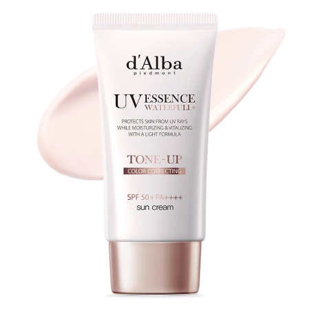 d'Alba - Waterfull Tone-Up Sun Cream SPF50+ PA++++ - Pink - Tónovací krém na tvár s SPF filtrom - 50ml