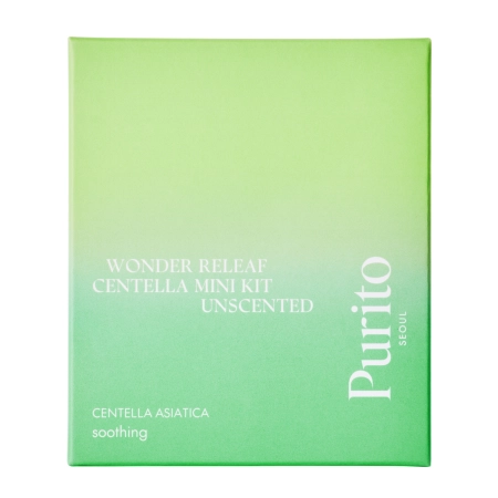 Purito Seoul - Wonder Releaf Centella Mini Kit Unscented - Sada neparfumovaných produktov pre upokojenie citlivej pleti