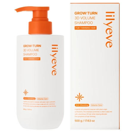lilyeve - Grow Turn 3D Volume Shampoo - Posilňujúci šampón na vlasy a pokožku hlavy - 500g