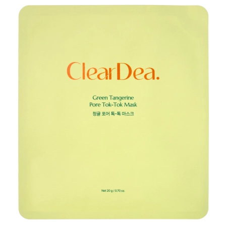 ClearDea - Green Tangerine Pore Tok-Tok Mask - Sada hydratačných plátienkových masiek na tvár - 20gx4