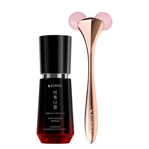 KORIKA - Anti-age Skincare Set - Anti-aging Serum 30 ml & 3D Face Roller - Sada proti vráskam - Sérum 30ml + Roller 1ks