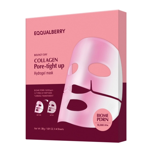 EQQUALBERRY - Collagen Pore Tight Up Hydrogel Mask - Sada kolagénových masiek pre stiahnutie pórov - 4 x 30g
