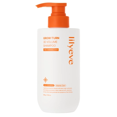 lilyeve - Grow Turn 3D Volume Shampoo - Posilňujúci šampón na vlasy a pokožku hlavy - 500g