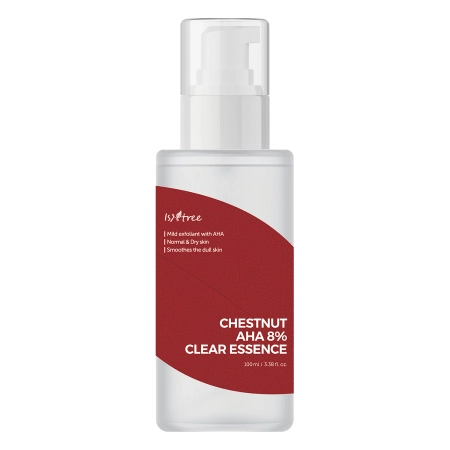 Isntree - Chestnut AHA 8% Clear Essence - Pleťová esencia s kyselinou mliečnou a glykolovou - 100 ml