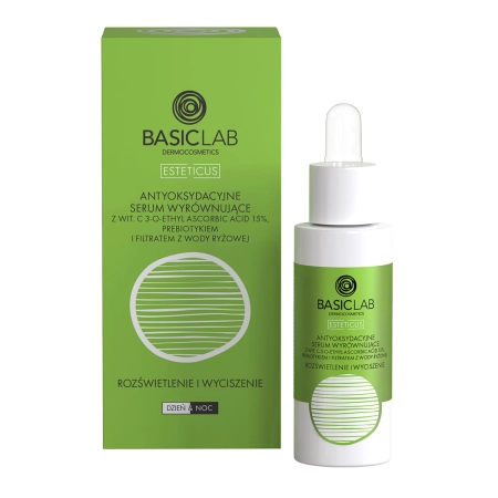 BasicLab - Esteticus - Rozjasnenie a upokojenie - Antioxidačné, zjednocujúce sérum s vitamínom C 15% - 30ml