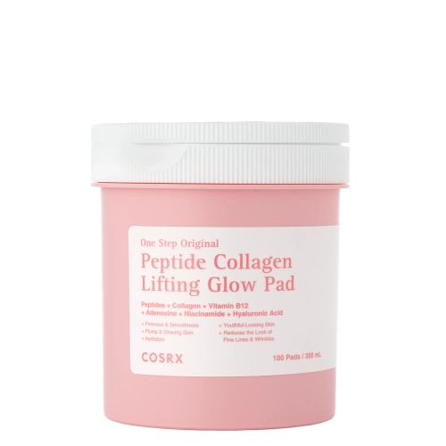 COSRX - One Step Original Peptide Collagen Lifting Glow Pad - Liftingujúco-rozjasňujúce pleťové tampóny s peptidmi a kolagénom - 300ml/100ks