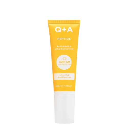 Q+A - Peptide SPF50 Anti-Ageing Facial Sunscreen - Krém na tvár proti vráskam s peptidom a SPF50 - 50ml