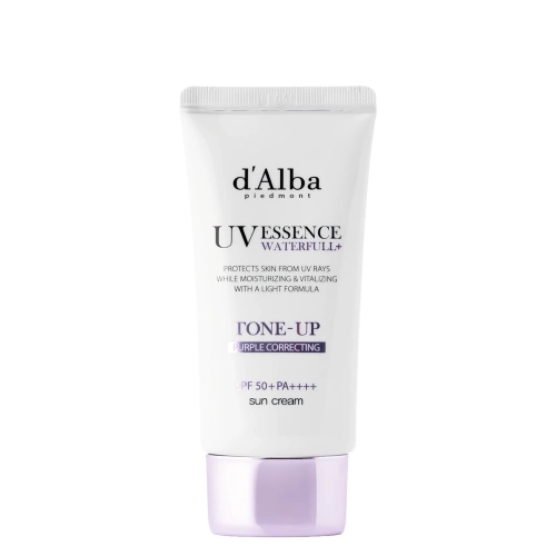d'Alba - Waterfull Tone-Up Sun Cream SPF50+ PA++++ - Purple - Tónovací krém na tvár s SPF filtrom - 50ml