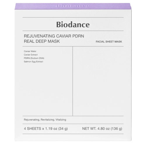 Biodance - Rejuvenating Caviar PDRN Real Deep Mask - Sada kolagénových plátienkových masiek na tvár s PDRN - 4ks/34g