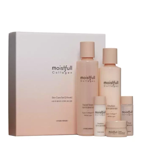 Etude House - Collagen Care Set - Sada ošetrujúcich prípravkov s kolagénom - Tonikum - 200ml a 25ml + Emulzia - 180ml a 25ml + Krém - 10ml