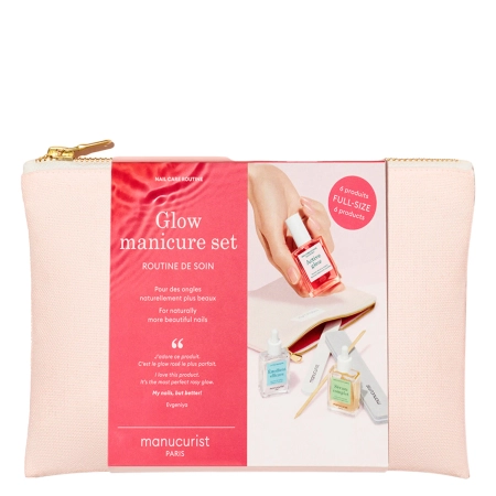 Manucurist - Soin - Glow Manicure Set - Sada na manikúru - Prípravok na zmäkčenie nechtovej kožičky 15ml + Lak 15ml + Sérum na ruky 15ml