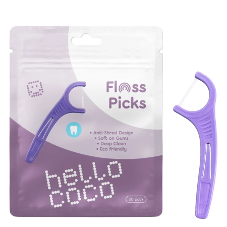 hello coco - Floss Picks - Dentálne nite so špáradlom - 30ks