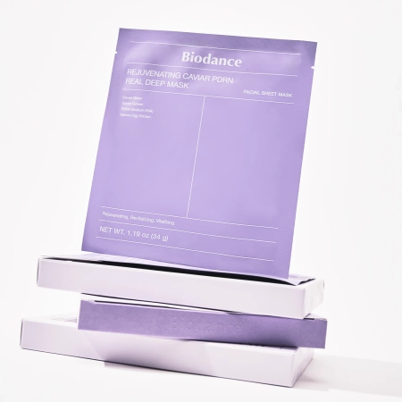 Biodance - Rejuvenating Caviar PDRN Real Deep Mask - Sada kolagénových plátienkových masiek na tvár s PDRN - 4ks/34g