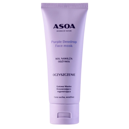 Asoa - Čistiaca a regeneračná maska na tvár - Purple Dewdrop - 75ml
