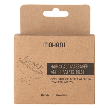 Mohani - Hair Scalp Massager and Shampoo Brush - Pink - Kefa na umývanie vlasov a masáž pokožky hlavy - béžová - 1ks