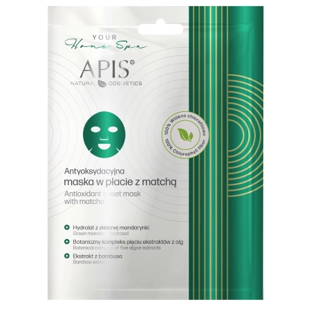 Apis - Antioxidačná plátienková maska s matchou - 20g