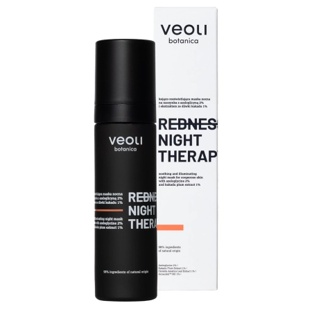 Veoli Botanica - Redness Night Therapy - Upokojujúco - rozjasňujúca nočná maska na začervenanie a rozšírené cievky - 50ml