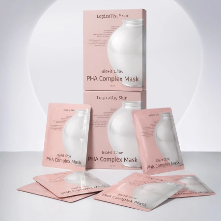 Logically, Skin - Skin BioFit Glow PHA Complex Mask - Plátienková pleťová maska s PHA kyselinou - 25g