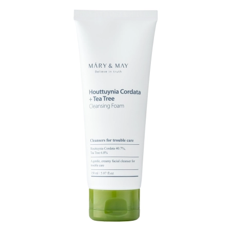 Mary&May - Houttuynia Cordata + Tea Tree Cleansing Foam - Hydratačná čistiaca pena s hutíniou srdčitou a tea tree - 150ml