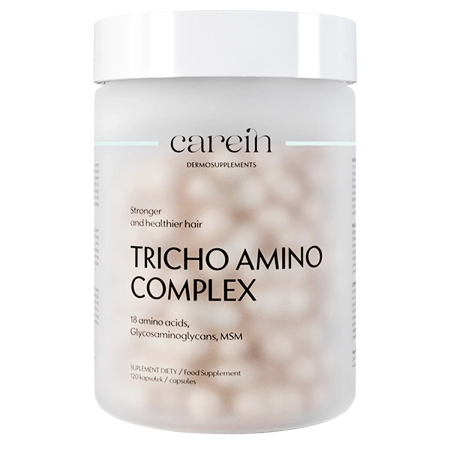 Carein - Tricho Amino Complex - Dermosuplement - Vitamíny pre posilnenie tenkých a lámavých vlasov - 120 kapsúl