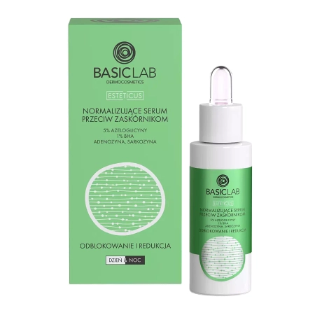 BasicLab - Odblokovanie a redukcia - Normalizačné sérum proti čiernym bodkám s 5% azeloglycínom a 1% BHA kyselinou - 30 ml