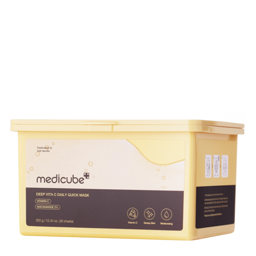 Medicube - Deep Vita C Daily Quick Mask - Rozjasňujúca plátienková maska na tvár - 30 ks/300 g