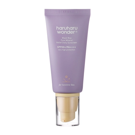 Haruharu Wonder - Black Rice Pure Mineral Relief Daily Sunscreen SPF50+/PA++++ - Hydratačný krém na tvár s fyzikálnymi (minerálnymi) filtrami - 50ml