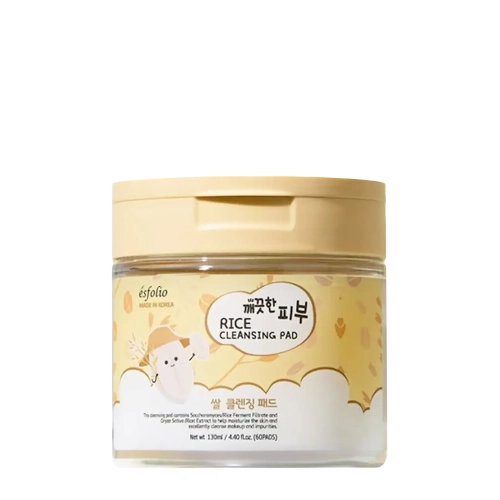 Esfolio - Pure Skin Rice Cleansing Pad - Ryžové čistiace pleťové tampóny - 130ml/60ks
