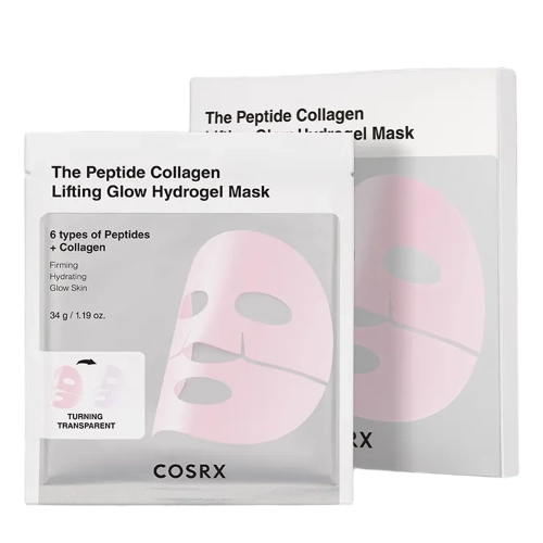 COSRX - Peptide Collagen Glow Hydrogel Mask - Sada hydrogélových masiek s peptidmi a kolagénom - 34g x 3ks