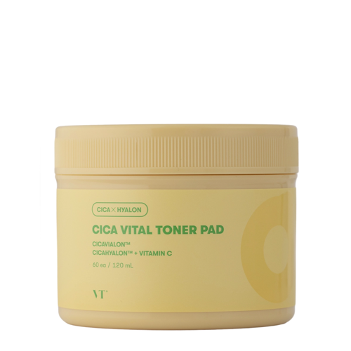 VT Cosmetics - Cica Vital Toner Pad - Rozjasňujúce pleťové tampóny s vitamínom C - 60 ks / 120 ml