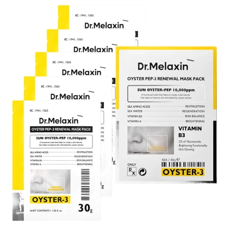 Dr.Melaxin - Oyster Peptide Mask - Omladzujúca plátienková maska s peptidmi - 5x30g