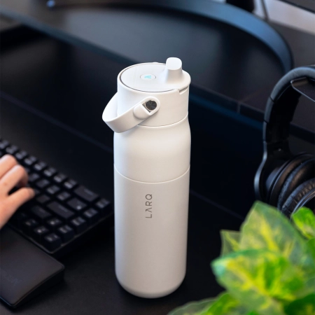 LARQ - Bottle PureVis 2 - Inteligentná, samočistiaca filtračná fľaša, UV-C svetlo - Granite White - 1L