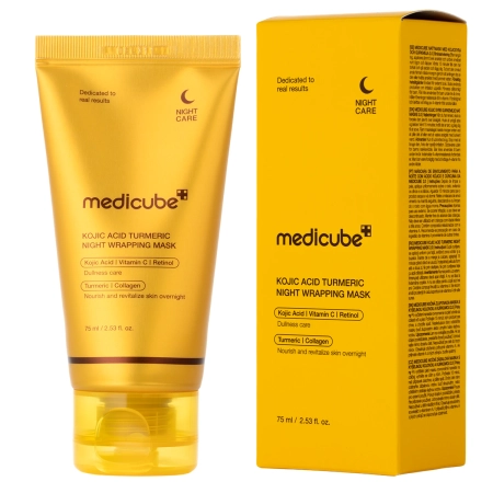 Medicube - Kojic Acid Turmeric Night Wrapping Mask - Celonočná vyhladzujúca maska s kyselinou kojovou - 75ml