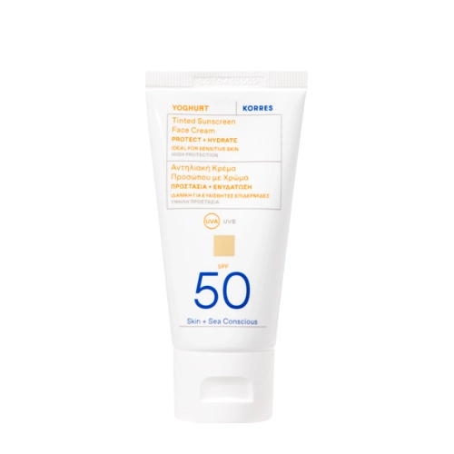 Korres - Yoghurt Tinted Sunscreen Face Cream SPF50 - Tónovací opaľovací krém na tvár - 50ml