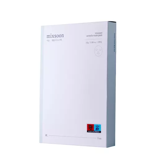 Mixsoon - Centella Mask Pack - Sada textilných masiek s pupočníkom ázijským - 5 ks x 25 g