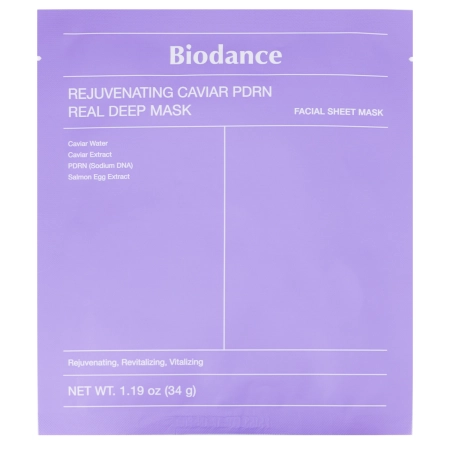 Biodance - Rejuvenating Caviar PDRN Real Deep Mask - Sada kolagénových plátienkových masiek na tvár s PDRN - 4ks/34g