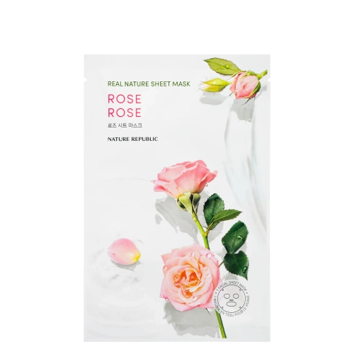 Nature Republic - Real Nature Rose Sheet Mask - Plátienková maska s ružou - 1ks/23ml