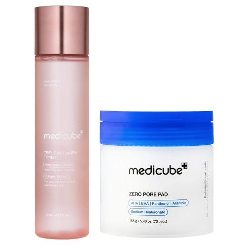 Pore Specialist Set - Sada pre tonizáciu pleti - Kolagénové tonikum 140ml + Tonizačné tampóny 70ks