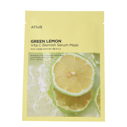 Anua - Green Lemon Vita C Blemish Serum Mask - Rozjasňujúca plátienková maska - 1 ks / 25 ml