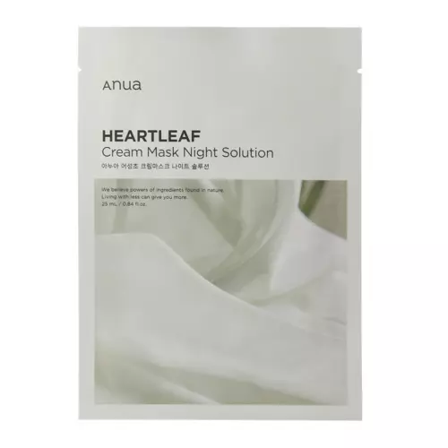 Anua - Heartleaf Cream Mask Night Solution - Upokojujúca krémová maska s hutíniou srdčitou - 25 ml