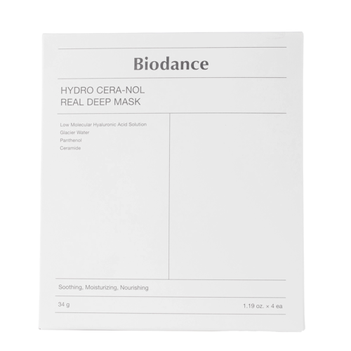 Biodance - Hydro Cera-nol Real Deep Mask - Hydratačná kolagénová plátienková maska - 4 ks x 34 g