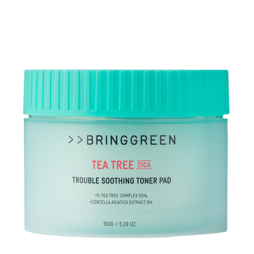 Bring Green - Tea Tree Cica Trouble Soothing Toner Pad - Upokojujúce pleťové tampóny - 90 ks / 150 g