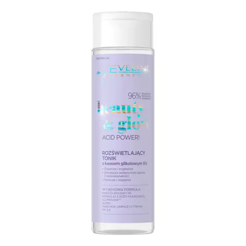 Eveline Cosmetics - Beauty&Glow - Acid Power! - Rozjasňujúce tonikum s kyselinou glykolovou - 200 ml