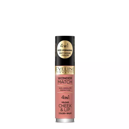 Eveline Cosmetics - Wonder Match Velour Cheek & Lip - 01 - Tekutý rúž a lícenka - 4,5ml
